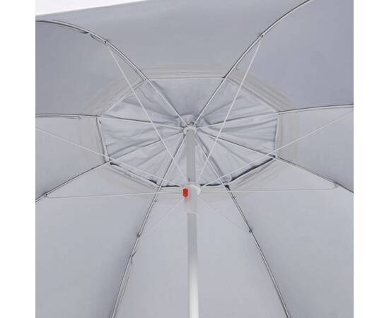 Umbrelă de plajă cu pereți laterali antracit 215 cm, 6 image