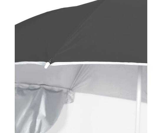 Umbrelă de plajă cu pereți laterali antracit 215 cm, 5 image