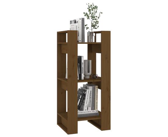 Bibliotecă/separator cameră maro miere, 41x35x91 cm, lemn masiv, 3 image