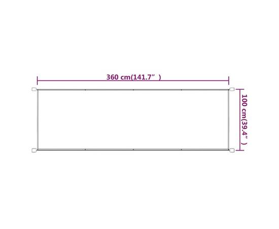 Copertină verticală, gri taupe, 100x360 cm, țesătură oxford, 5 image