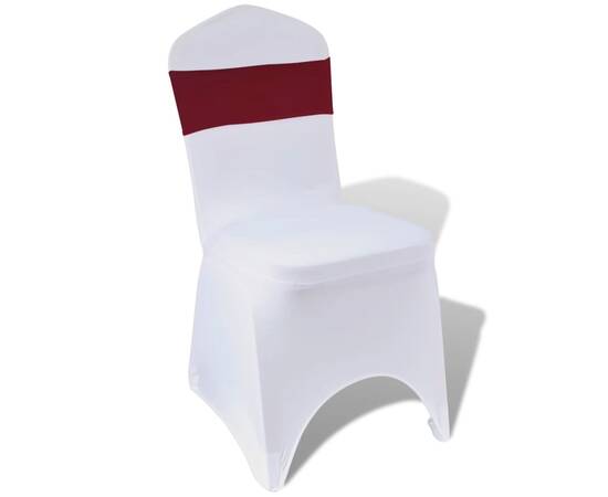 Fundă elastică decorativă scaun, cataramă diamante, bordo, 25 buc., 4 image