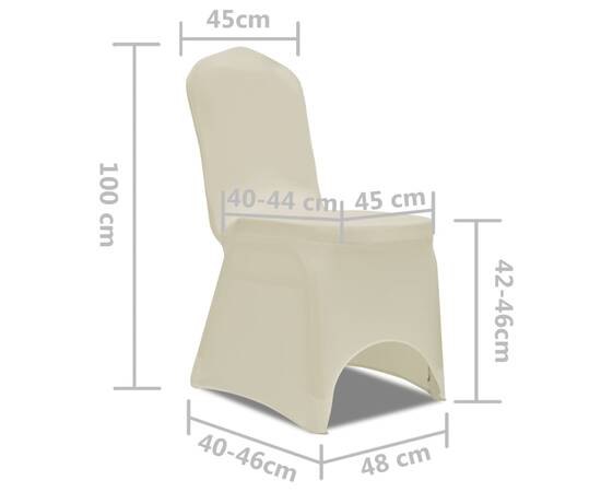 Husă de scaun elastică, 4 buc., crem, 8 image