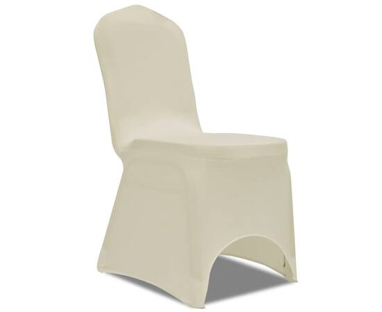 Husă de scaun elastică, 4 buc., crem, 2 image