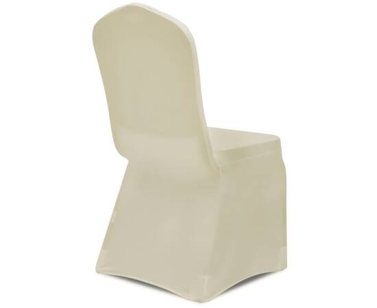 Husă de scaun elastică, 4 buc., crem, 5 image