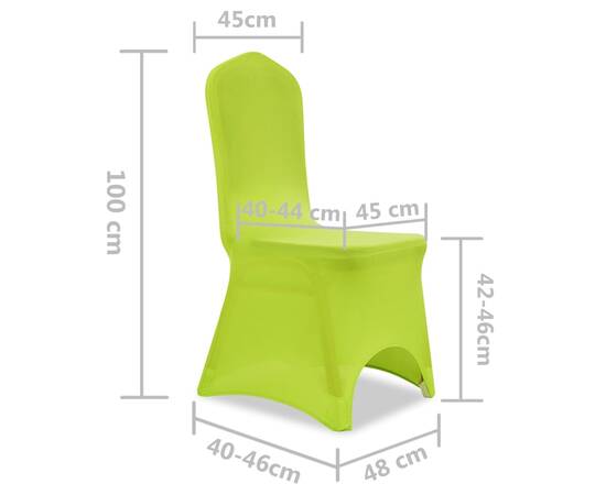 Husă de scaun elastică, 4 buc., verde, 8 image