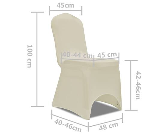 Husă de scaun elastică, 50 buc., crem, 7 image