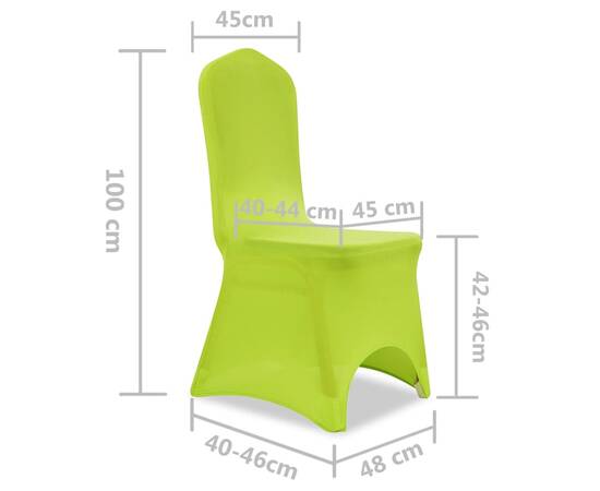 Husă de scaun elastică, 6 buc., verde, 8 image