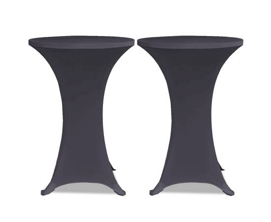 Husă elastică pentru masă, 2 buc., antracit, 70 cm, 2 image