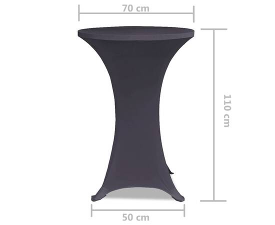 Husă elastică pentru masă, 2 buc., antracit, 70 cm, 5 image
