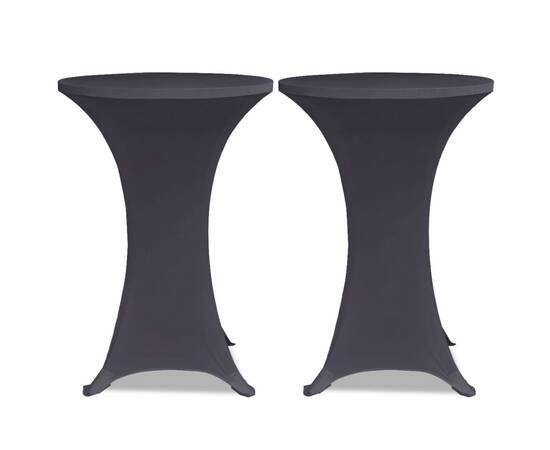 Husă elastică pentru masă, 2 buc., antracit, 80 cm, 2 image