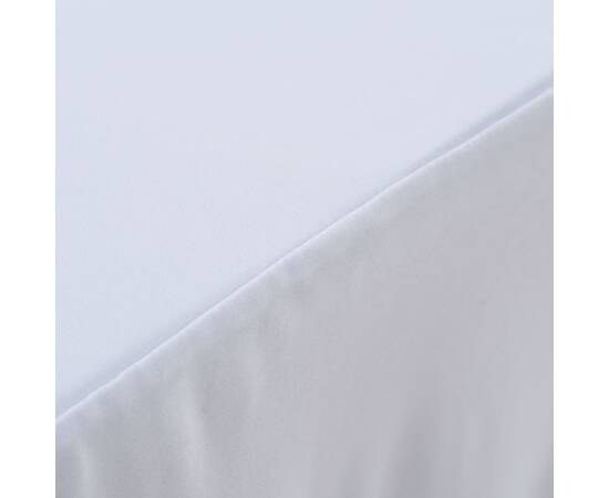 Huse elastice de masă lungi, 2 buc., alb, 120 x 60,5 x 74 cm, 3 image