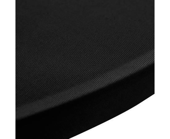 Husă de masă cu picior Ø60 cm, 2 buc., negru, elastic, 4 image