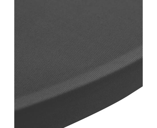 Husă de masă cu picior Ø60 cm, 4 buc., negru, elastic, 5 image