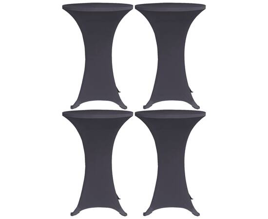 Husă de masă elastică, 4 buc., antracit, 60 cm