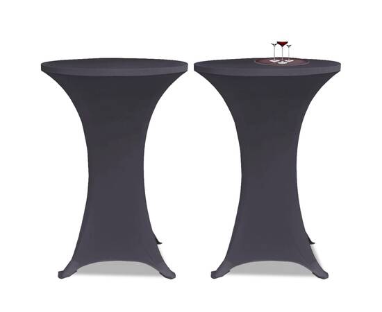 Husă de masă elastică, 4 buc., antracit, 60 cm, 2 image