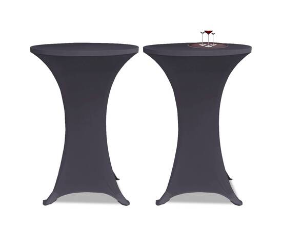 Husă de masă elastică, 4 buc., antracit, 70 cm, 2 image