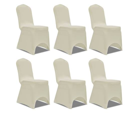 Huse elastice pentru scaun, 12 buc., crem, 2 image