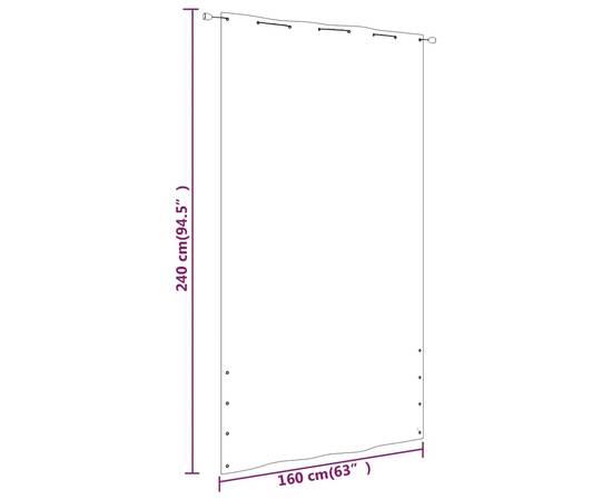 Paravan de balcon,maro, 160 x 240 cm, țesătură oxford, 5 image