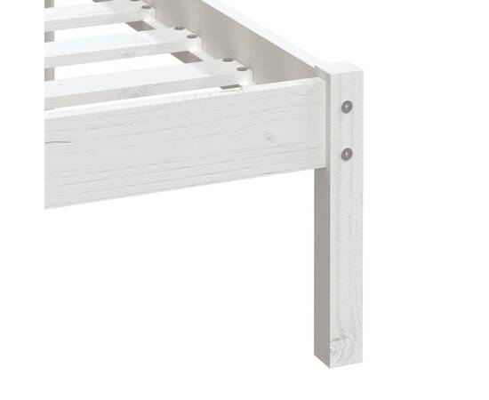 Cadru de pat, alb, 100x200 cm, lemn masiv de pin, 7 image