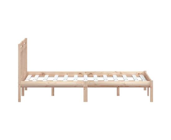 Cadru de pat mic dublu 4ft, 120x190 cm, lemn masiv, 5 image