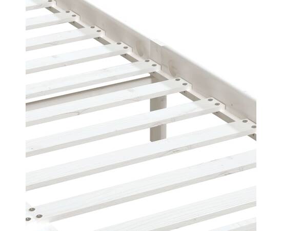 Cadru pat, alb, 140x200 cm, lemn masiv de pin, 6 image