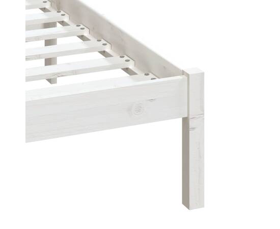 Cadru pat, alb, 140x200 cm, lemn masiv de pin, 7 image