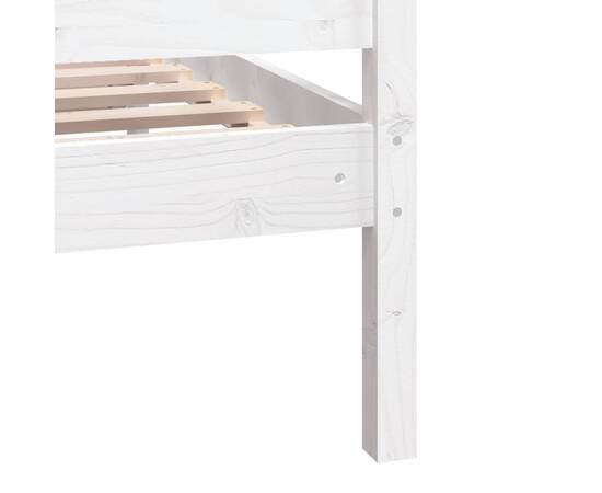 Cadru de pat, alb, 160x200 cm, lemn masiv, 7 image