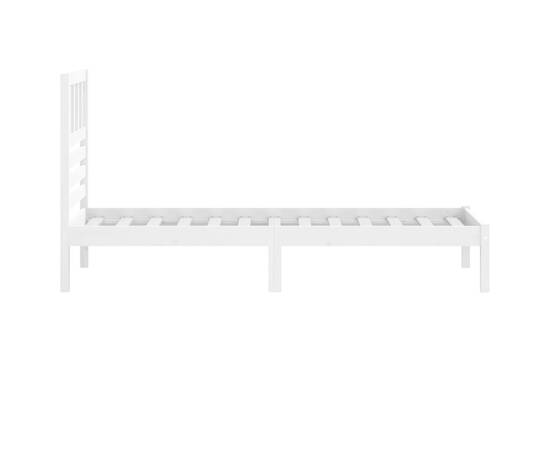 Cadru de pat, alb, 90x200 cm, lemn masiv de pin, 5 image