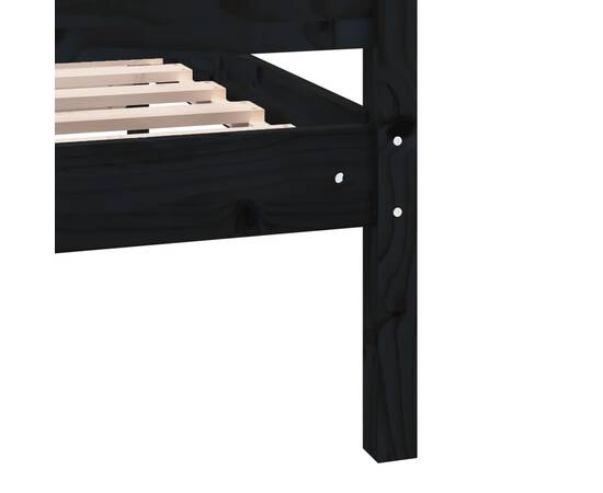 Cadru de pat, negru, 120x200 cm, lemn masiv, 7 image