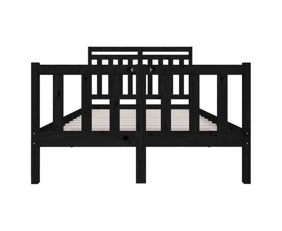 Cadru de pat, negru, 120x200 cm, lemn masiv, 4 image