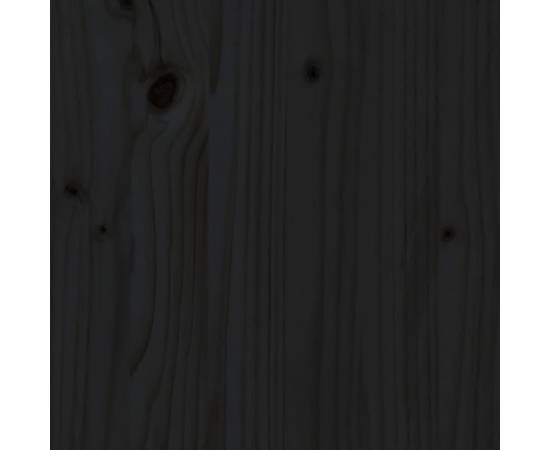 Cadru de pat single 3ft, negru, 90x190 cm, lemn masiv de pin, 3 image
