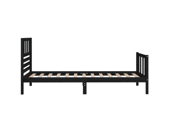 Cadru de pat, 100x200 cm, negru, lemn masiv, 5 image