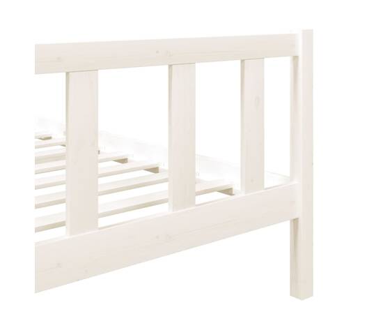 Cadru de pat, alb, 90x200 cm, lemn masiv, 7 image