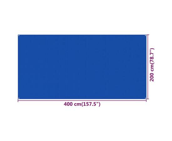 Covor pentru cort, albastru, 200x400 cm, hdpe, 4 image