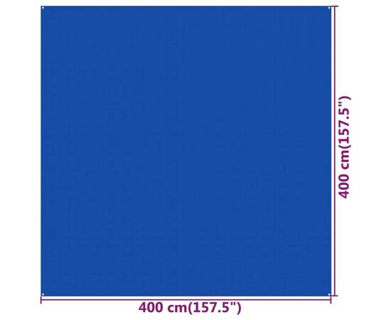 Covor pentru cort, albastru, 400x400 cm, hdpe, 4 image