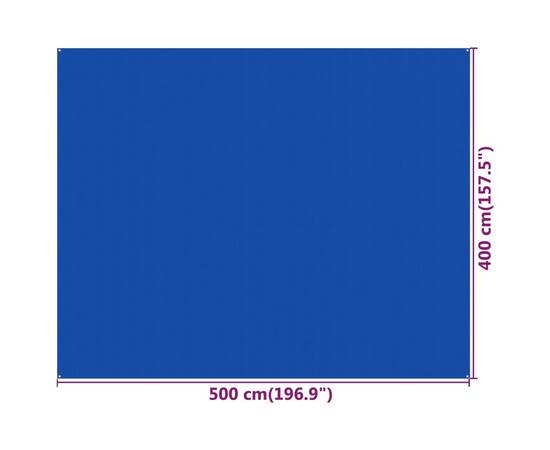 Covor pentru cort, albastru, 400x500 cm, hdpe, 4 image