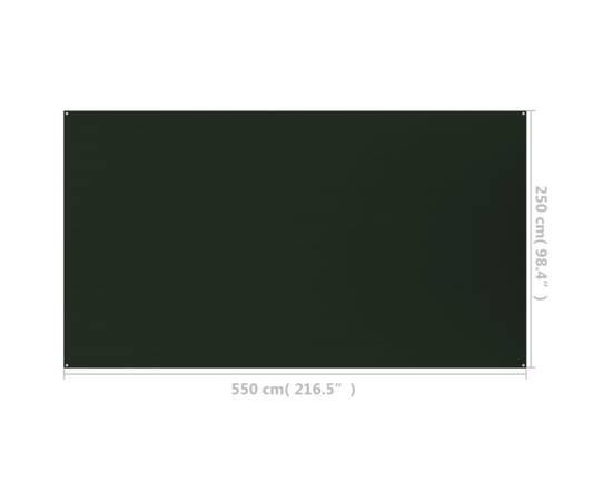 Covor pentru cort, verde închis, 250x550 cm, hdpe, 8 image