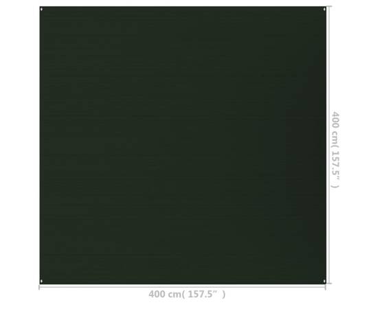 Covor pentru cort, verde închis, 400x400 cm, hdpe, 8 image