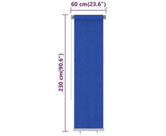 Jaluzea tip rulou de exterior, albastru, 60x230 cm, hdpe, 6 image