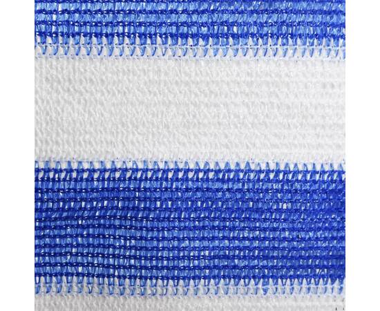 Paravan de balcon, albastru și alb, 120x400 cm, hdpe, 3 image