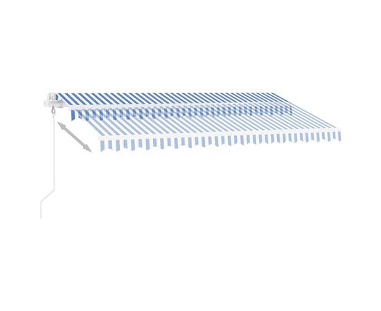 Copertină autonomă retractabilă automat albastru&alb 400x300 cm, 5 image