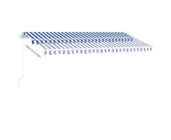 Copertină retractabilă manual cu led, albastru & alb 400x300 cm, 5 image