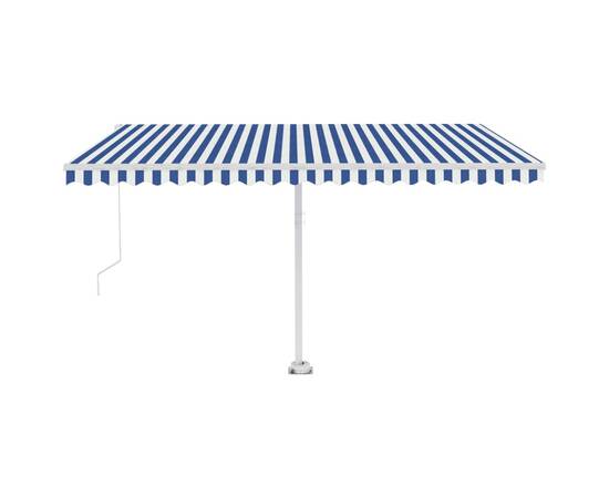 Copertină retractabilă manual cu led, albastru & alb 400x300 cm, 6 image