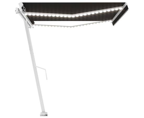 Copertină retractabilă manual cu led, antracit, 400x300 cm, 7 image