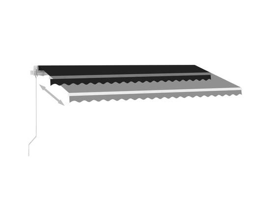 Copertină retractabilă manual cu led, antracit, 400x300 cm, 5 image