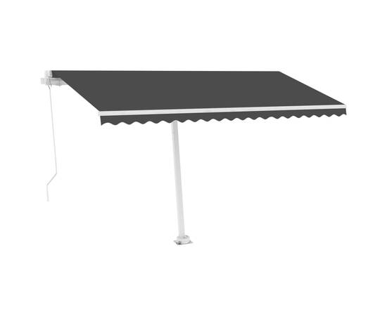 Copertină retractabilă manual cu led, antracit, 400x300 cm, 4 image