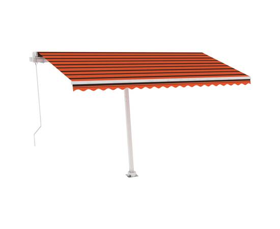 Copertină retractabilă manual cu led portocaliu&maro 400x300 cm, 4 image