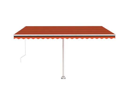 Copertină retractabilă manual cu led portocaliu&maro 400x300 cm, 6 image