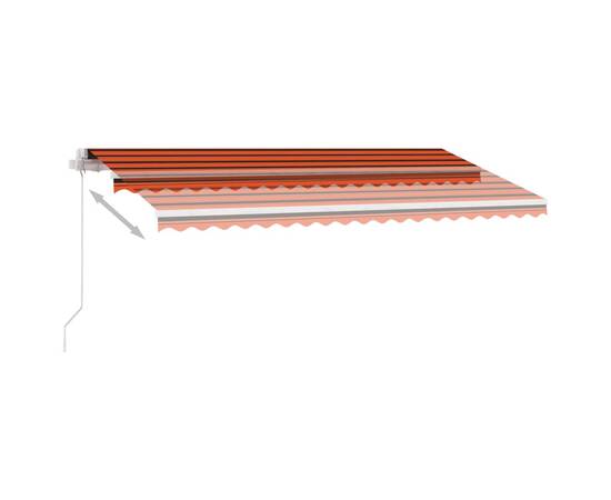 Copertină retractabilă manual cu led portocaliu&maro 400x300 cm, 5 image