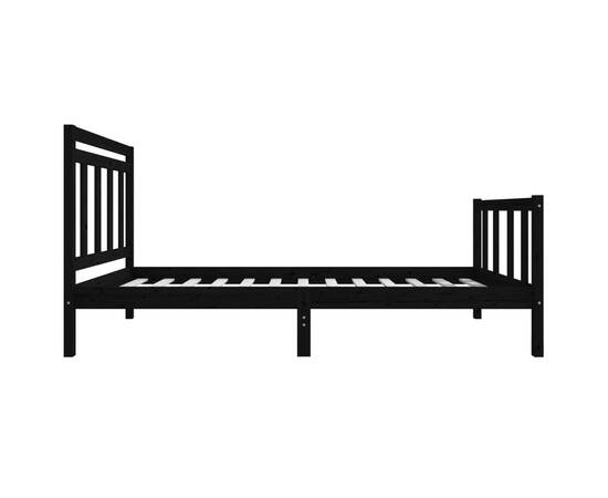 Cadru de pat ,negru, 90x200 cm, lemn masiv, 5 image